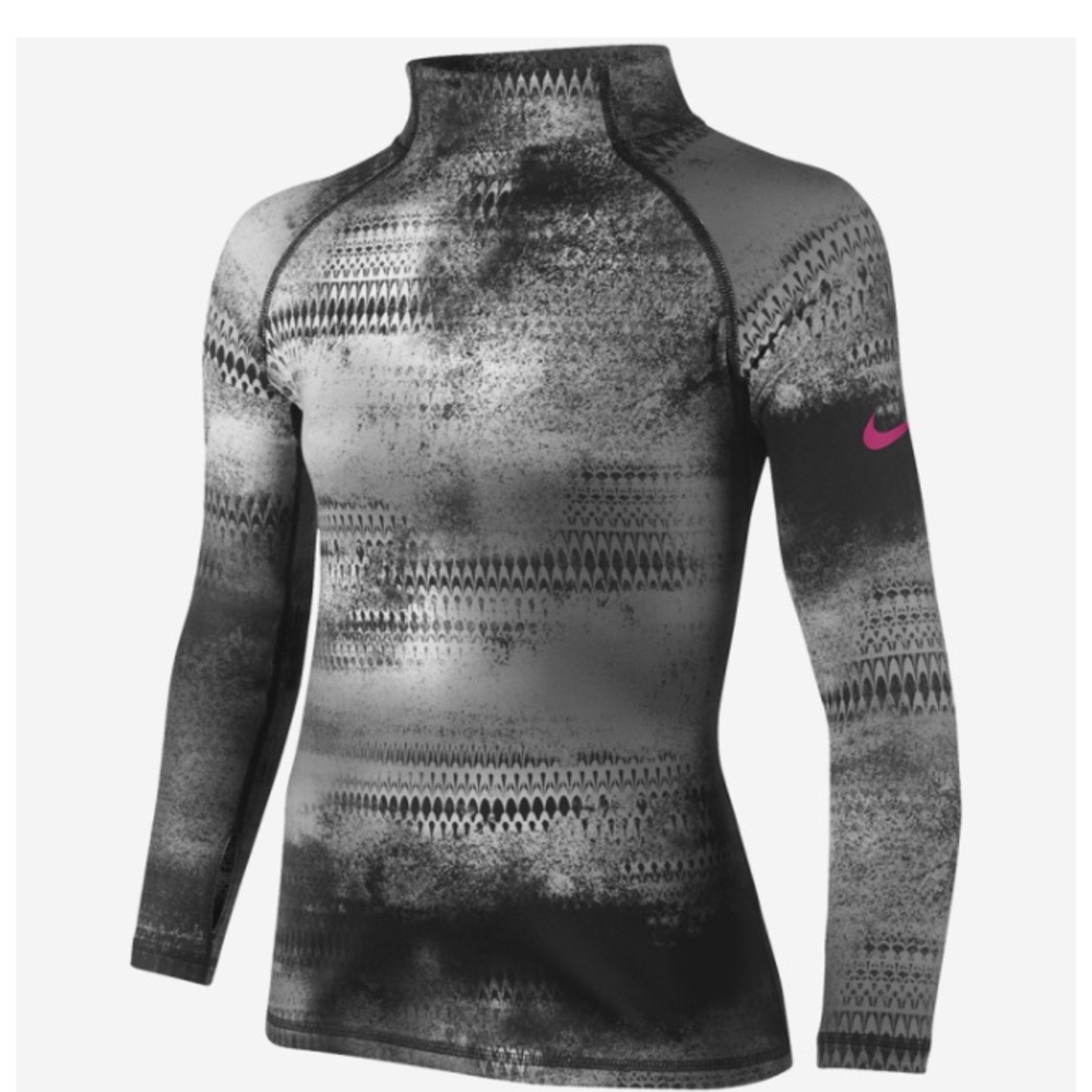 NIKE JUNIOR RUNNING TOPS MIDLAYERS PRO HYPERWARM GFX MOCK NECK KIDS SZ XL
